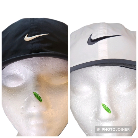 Two Nike Dri-fit Featherlight Strapback Running Hats Lightweight Breathable Caps - Picture 1 of 11